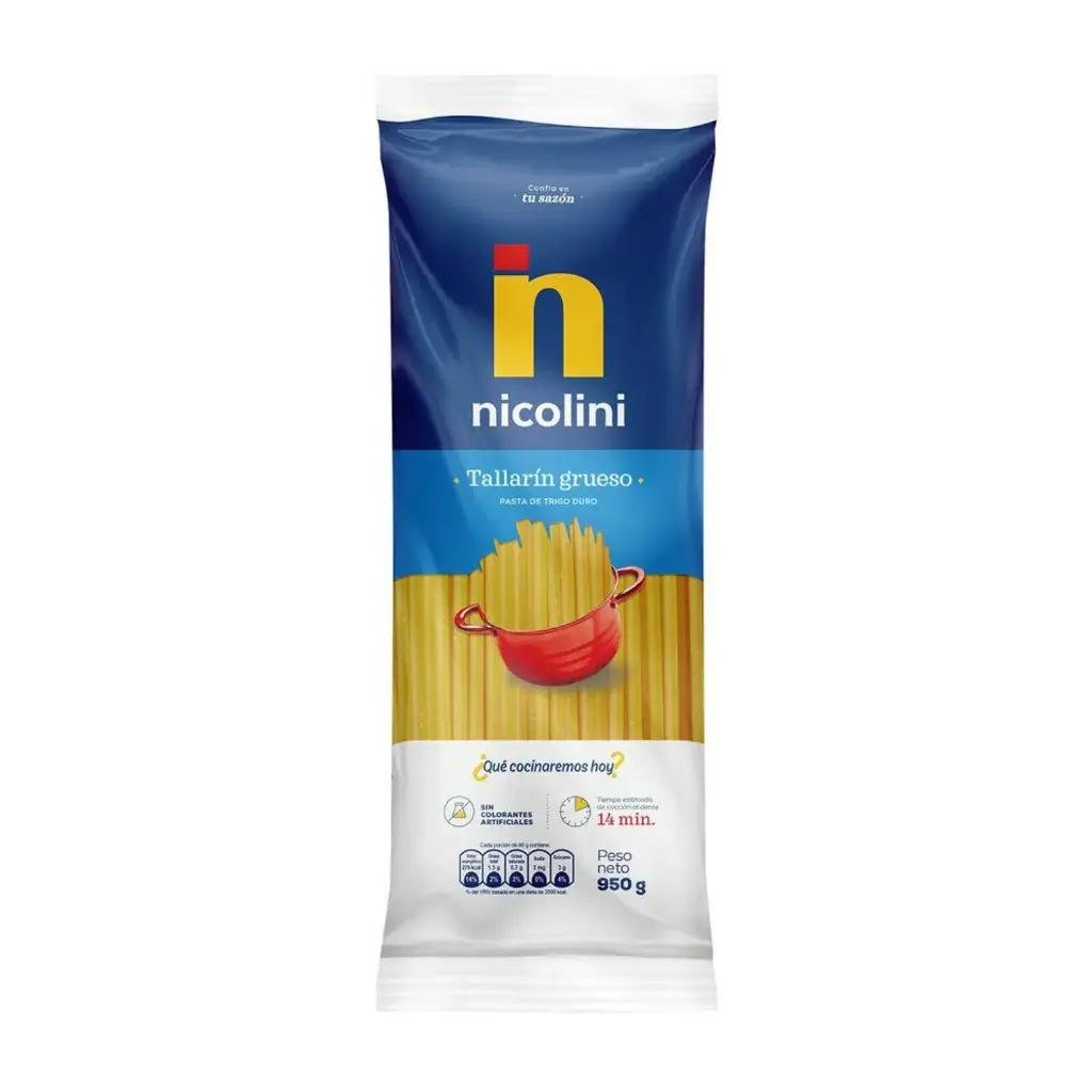 Fideos Trigo Nicolini Tallarín Grueso 950 gr