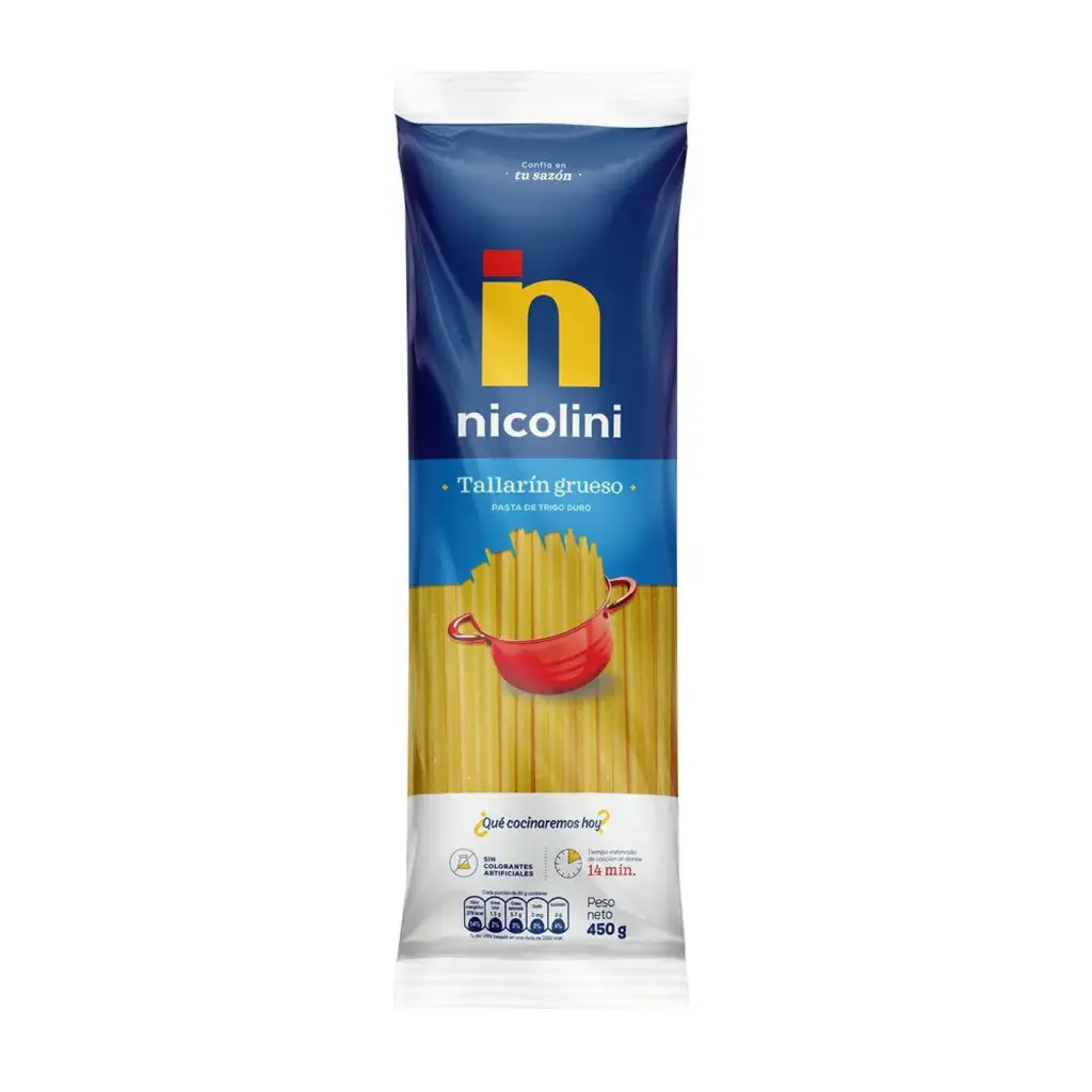 Fideos de Pasta de Trigo Nicolini Tallarín Grueso de 450 gr
