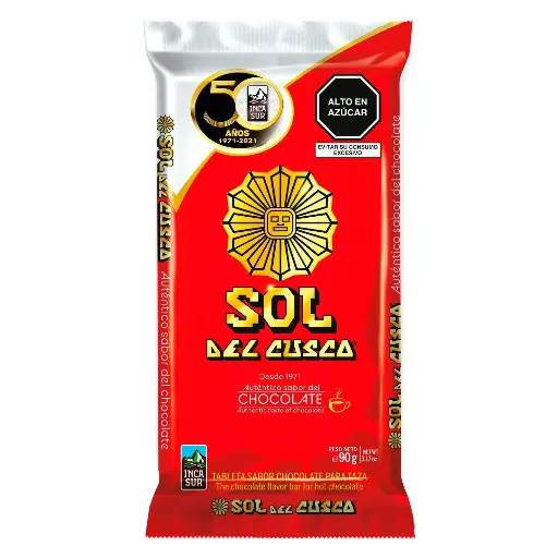 Chocolate Tableta Sol Del Cusco Taza Tradicional Empaque 90 gr