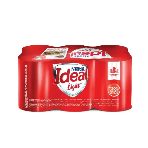 Leche Mezcla Láctea Ideal Light Lata 390 gr SixPack